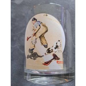 Norman Rockwell "The Saturday Evening Post" Drinking Glass "The Chase” 1937